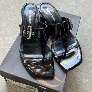 Enzo Angiolini black patent sandal